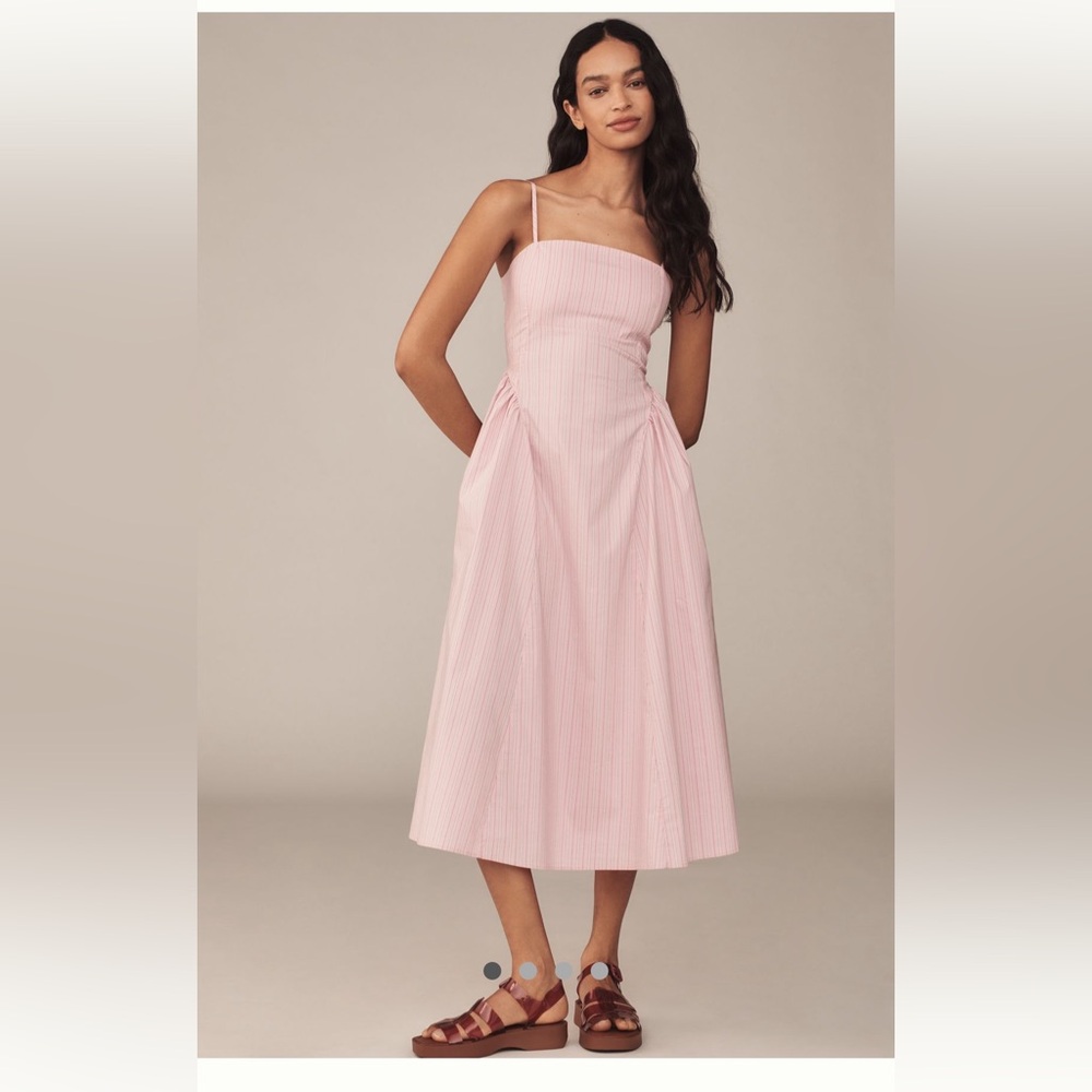 NWT Anthropologie Maeve Sleeveless Fitted A-Line Midi Dress